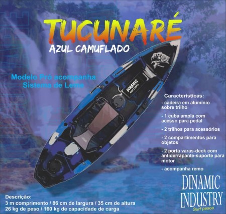 Caiaque Tucunaré azul camuflado