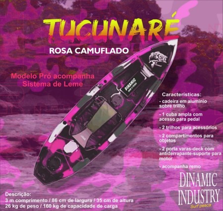 Caiaque Tucunaré Standard Rosa camuflado